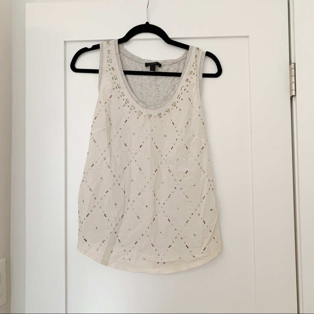 J. Crew beige studded tank